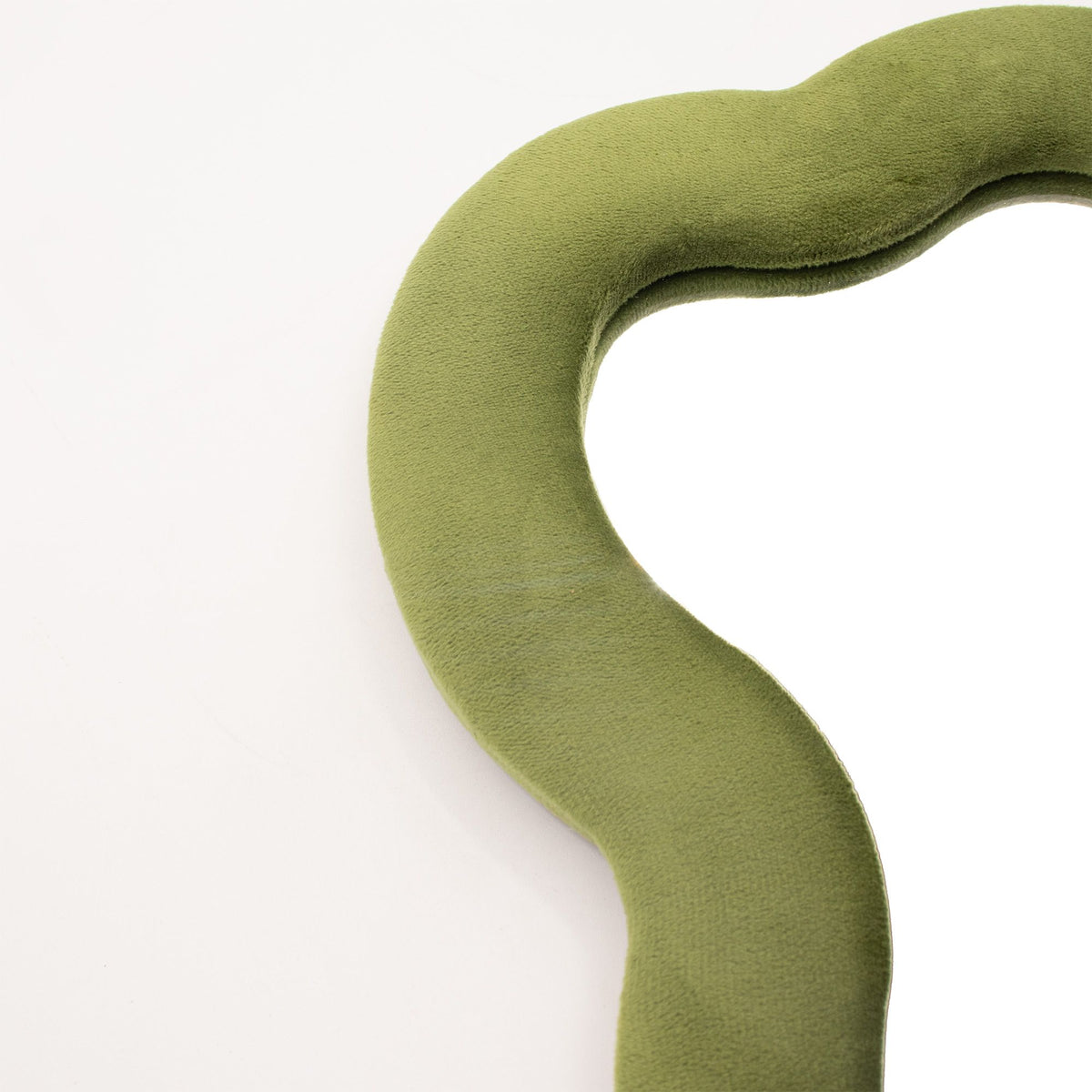 Green moss cloud mirror detail on a white background
