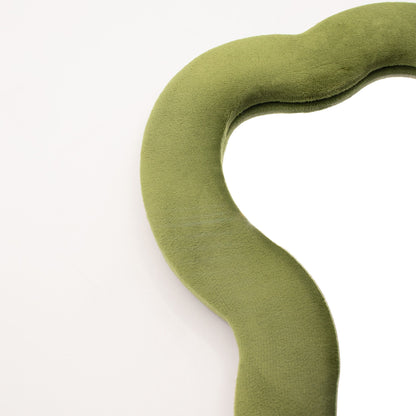 Green moss cloud mirror detail on a white background