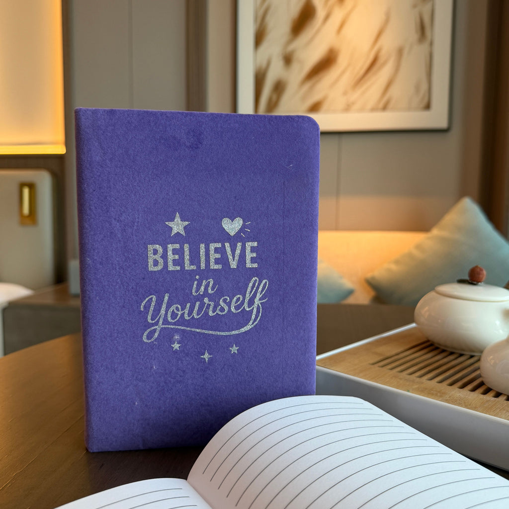 Believe in Yourself - Lavender Velvet Notebook