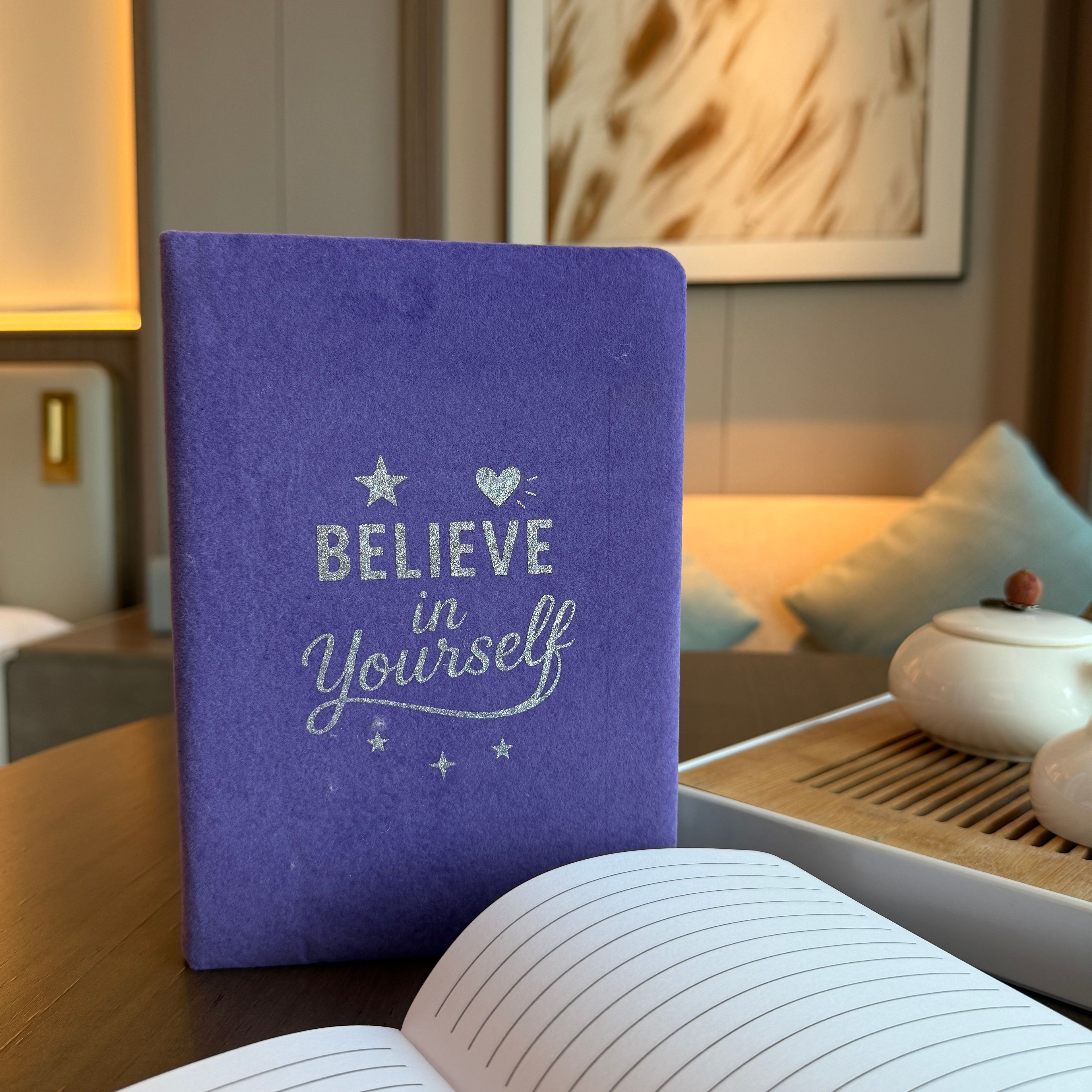 Believe in Yourself - Lavender Velvet Notebook