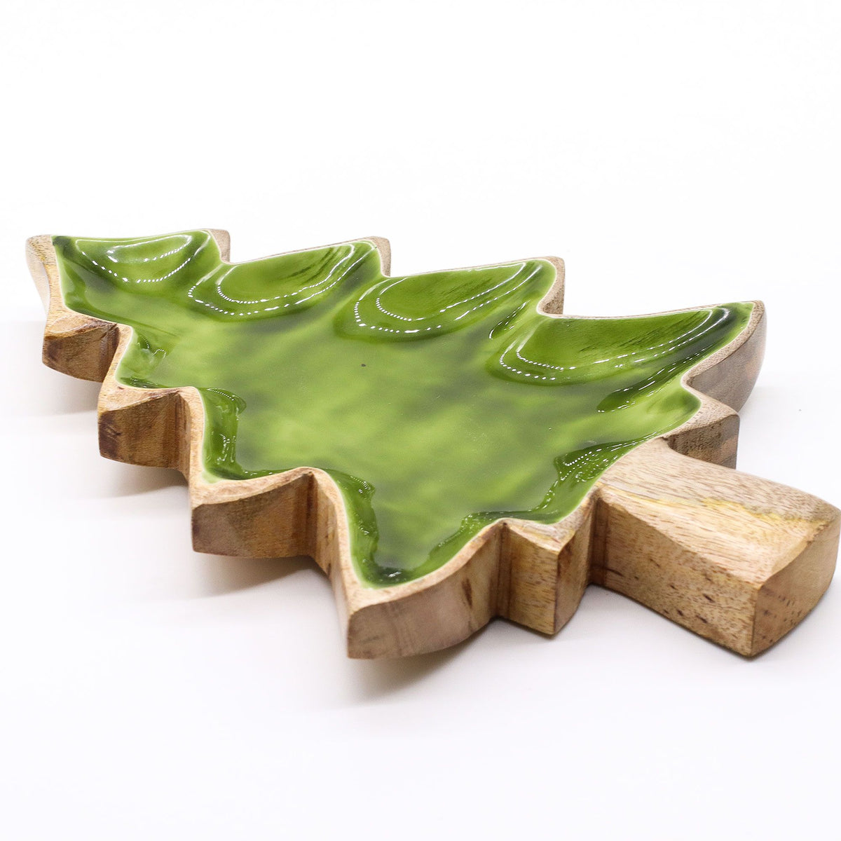 Fir Tree Wood and Enamel Dish