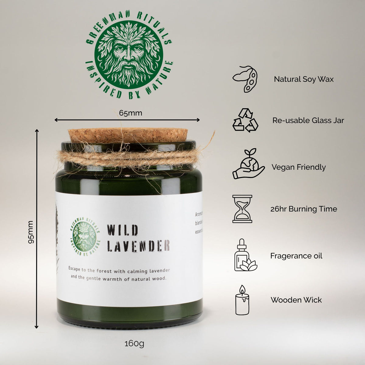 Greenman Woodwick Soy Candle - Woodland Zest