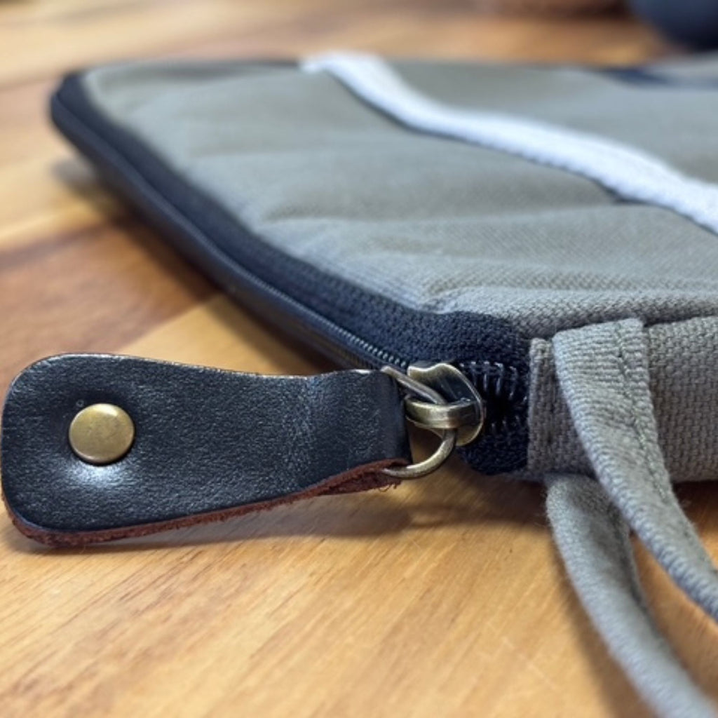 Canvas Travel Laptop Pouch - Olive