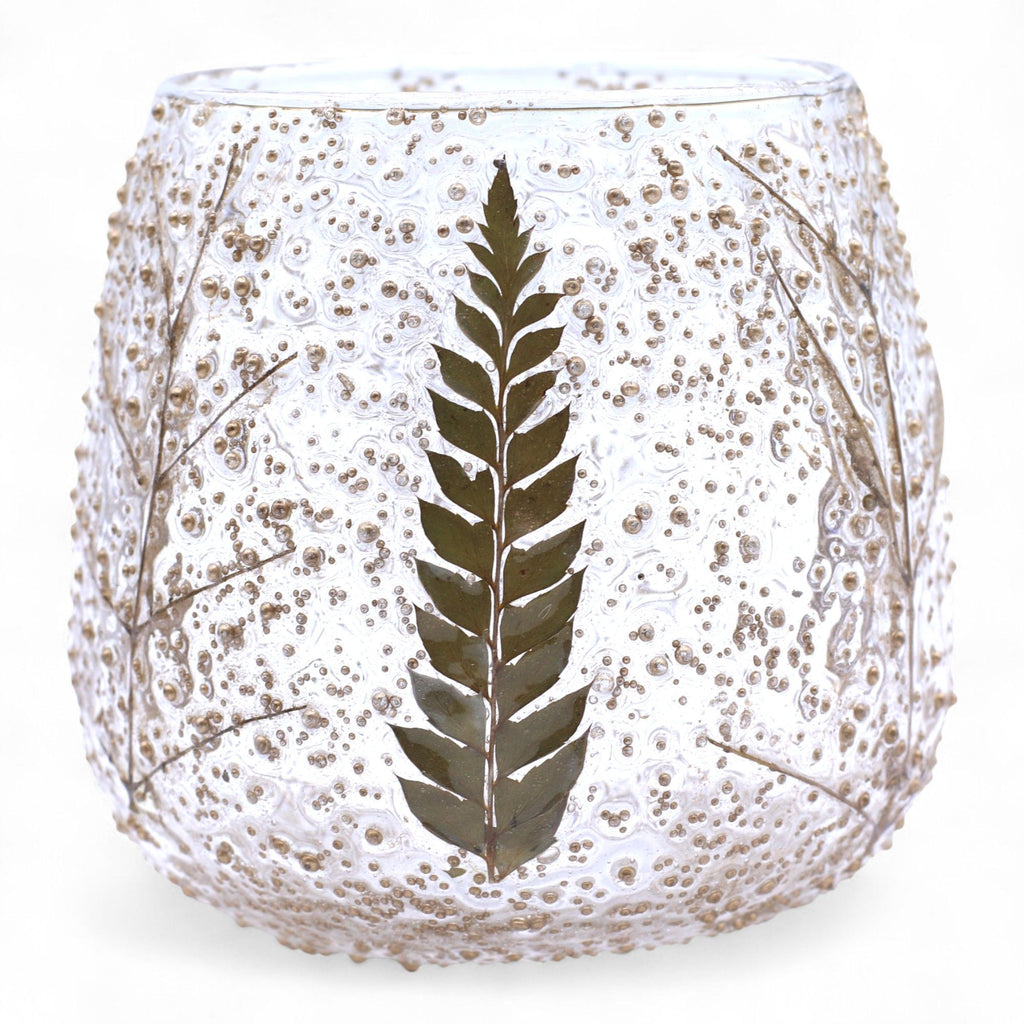 Woodland Floral Glass Candle Holder