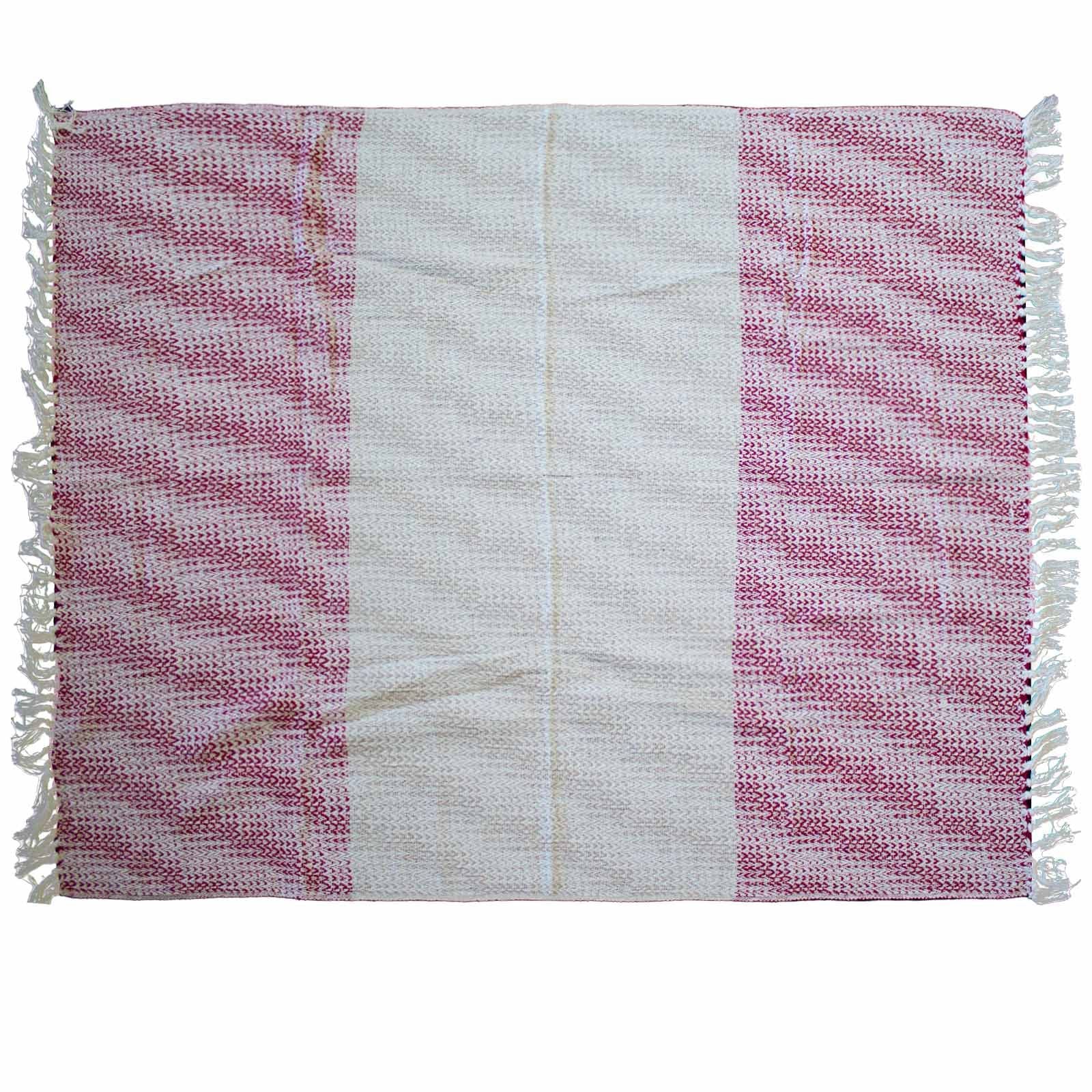 Driftwoven Cotton Tassled Throw  - Ruby Two Tone