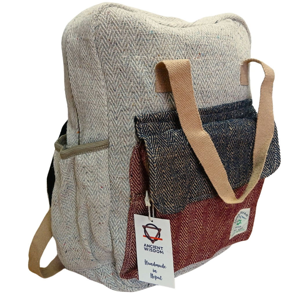 Wanderlust Hemp Backpack: Handmade in Kathmandu - Stone & Clay