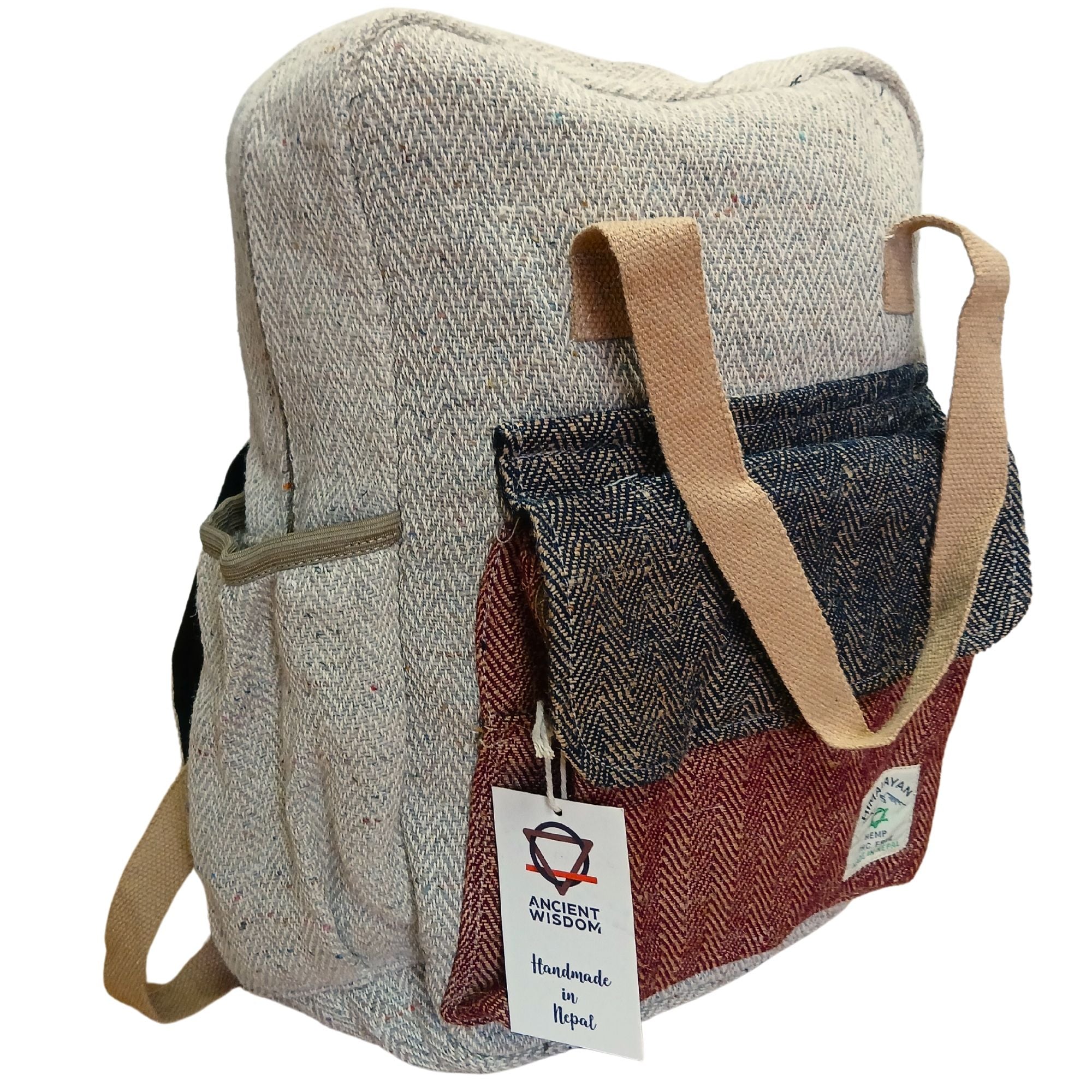Wanderlust Hemp Backpack: Handmade in Kathmandu - Stone & Clay