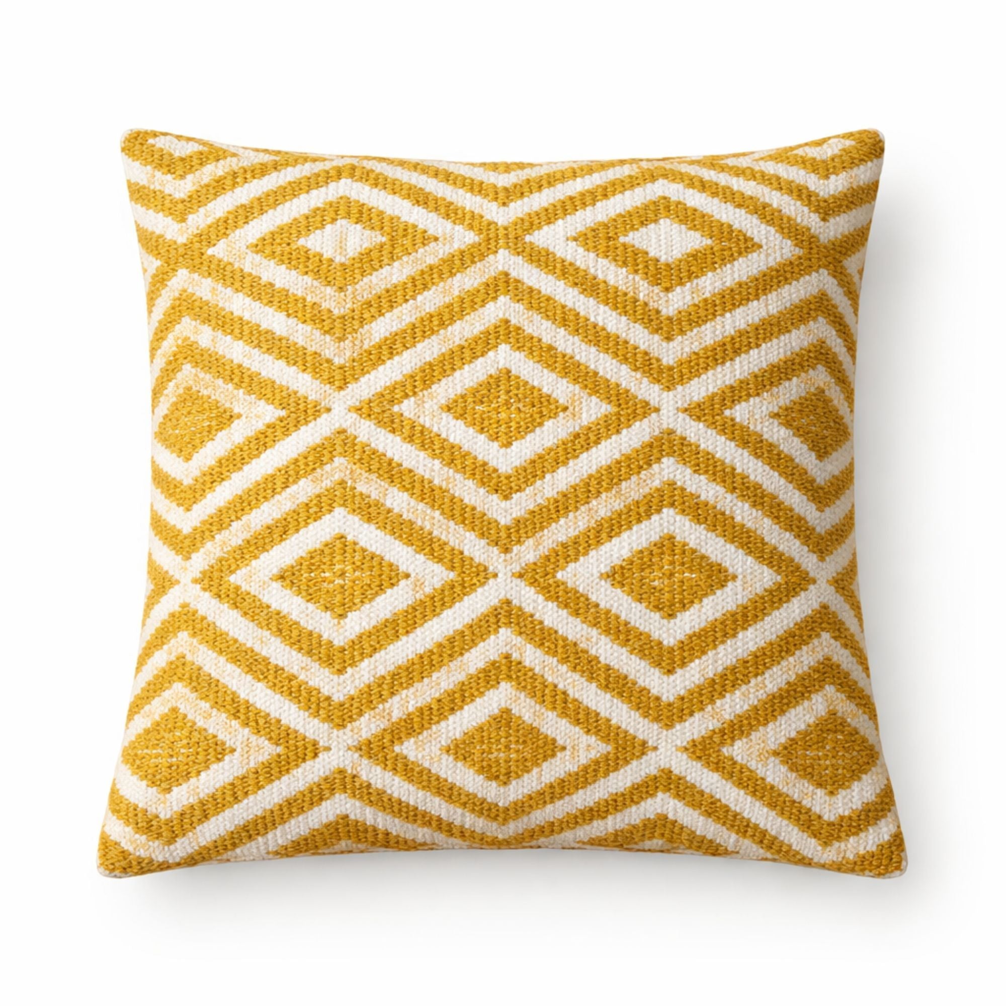 Bold Geometric Cushion Cover -  Mustard