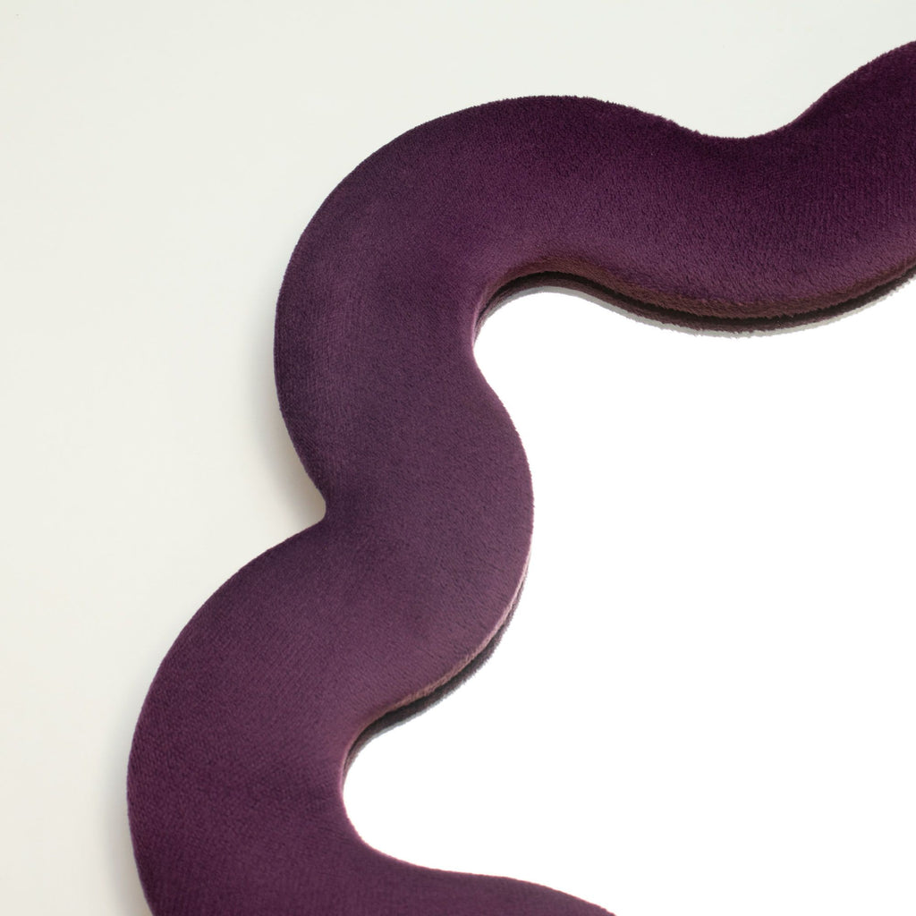 Maroon Flower Mirror - Soft Squiggly Mirror