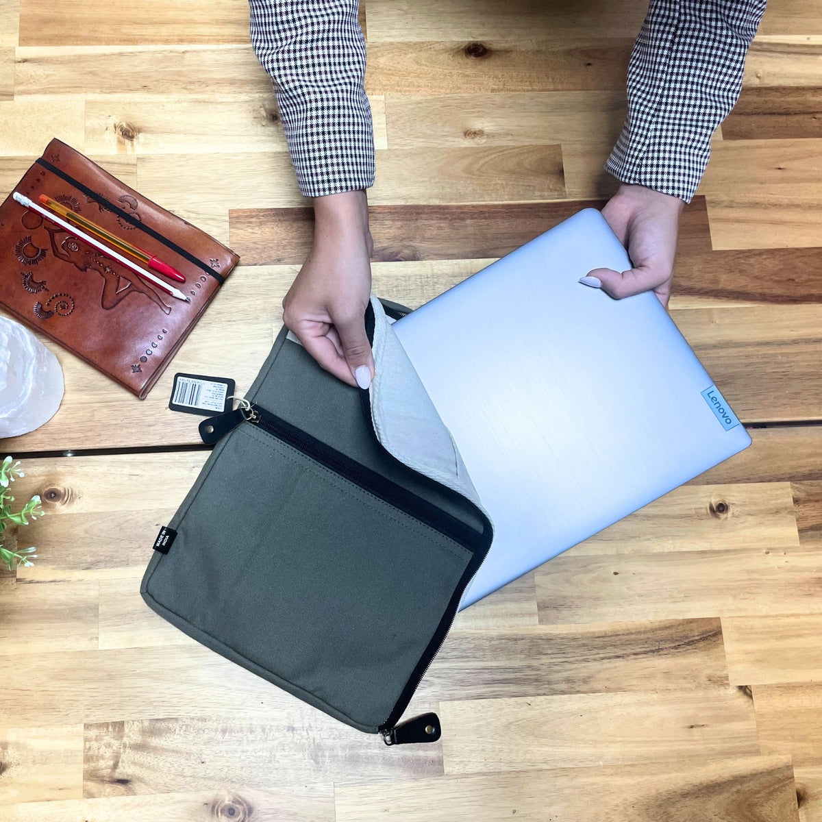 Canvas Travel Tablet Pouch - Olive