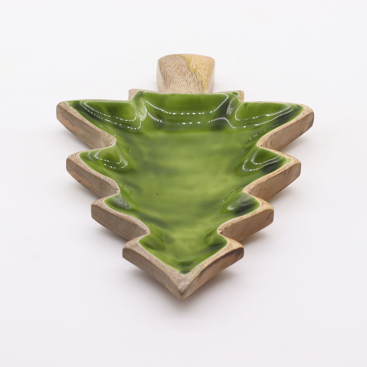 Fir Tree Wood and Enamel Dish