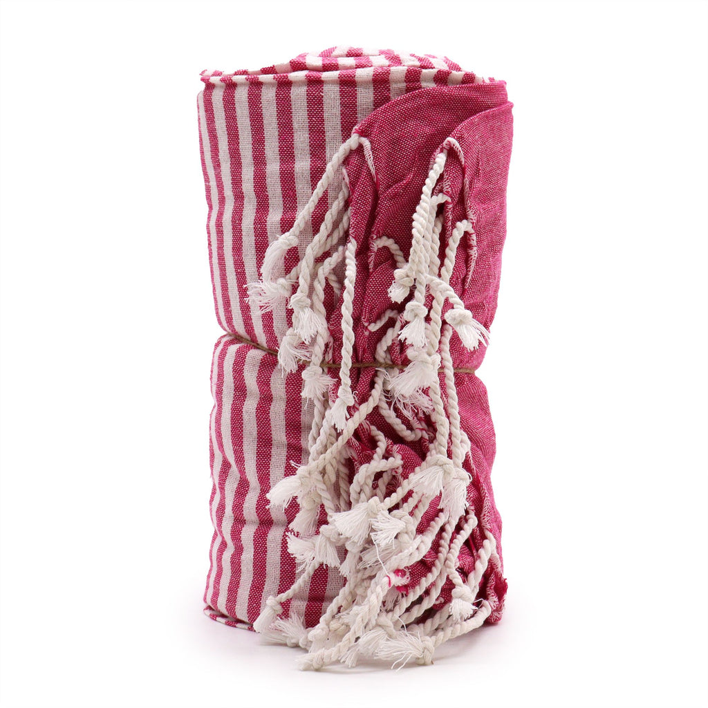 Cotton Pareo, Hammam Towel / Throw - Hot Pink