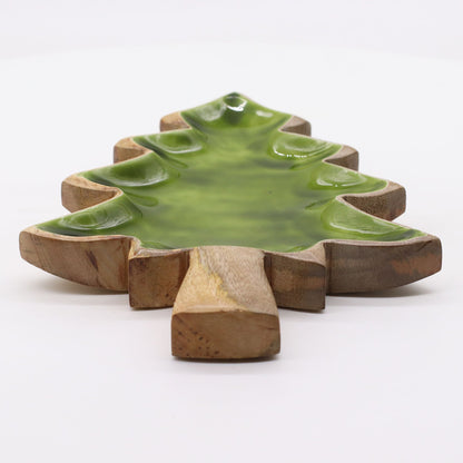 Fir Tree Wood and Enamel Dish