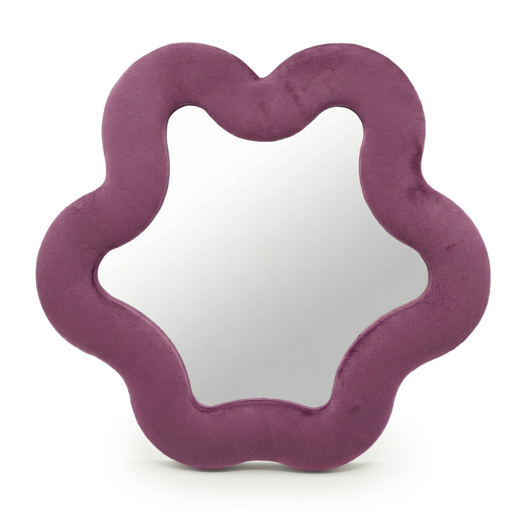 Maroon Flower Mirror - Soft Squiggly Mirror