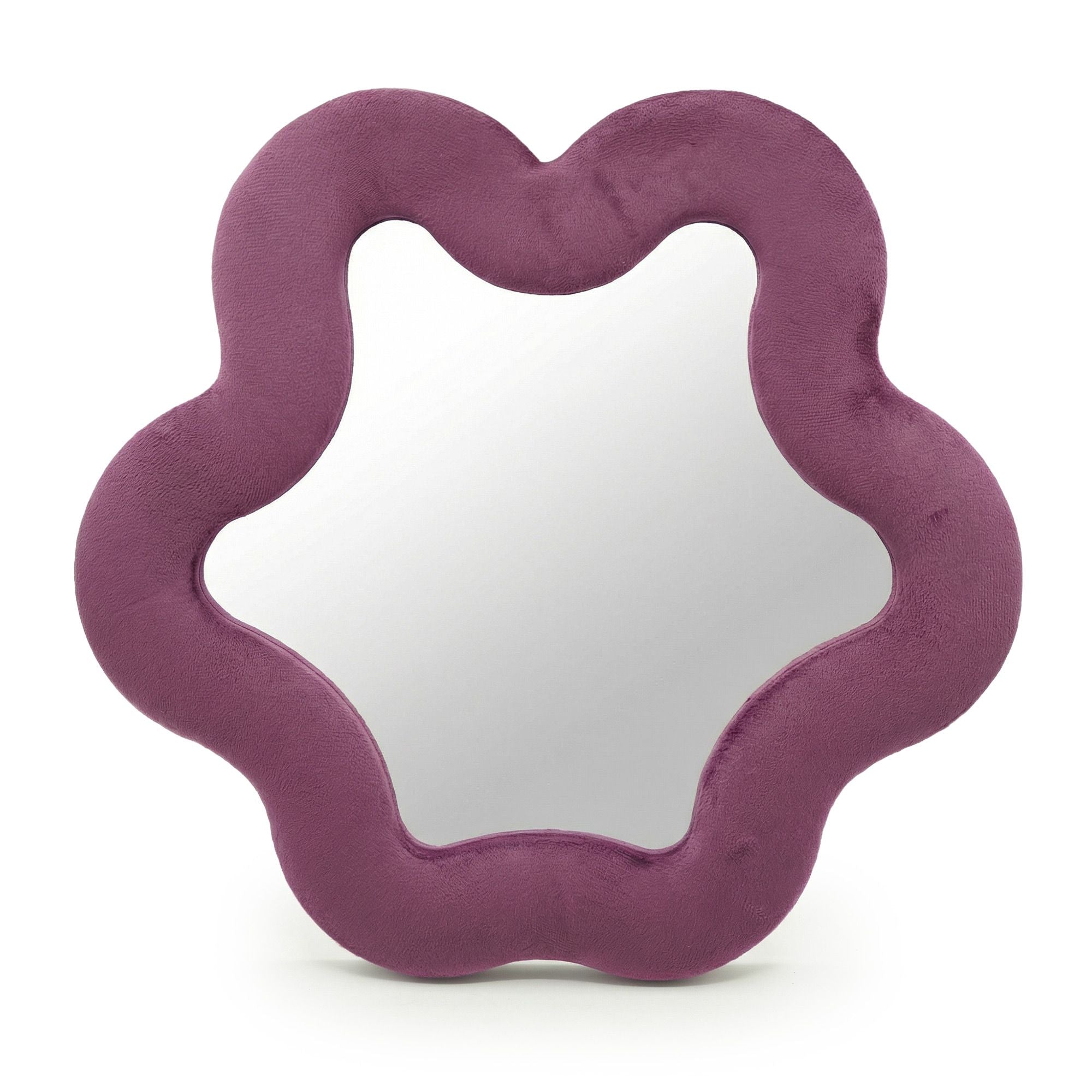 Maroon Flower Mirror - Soft Squiggly Mirror