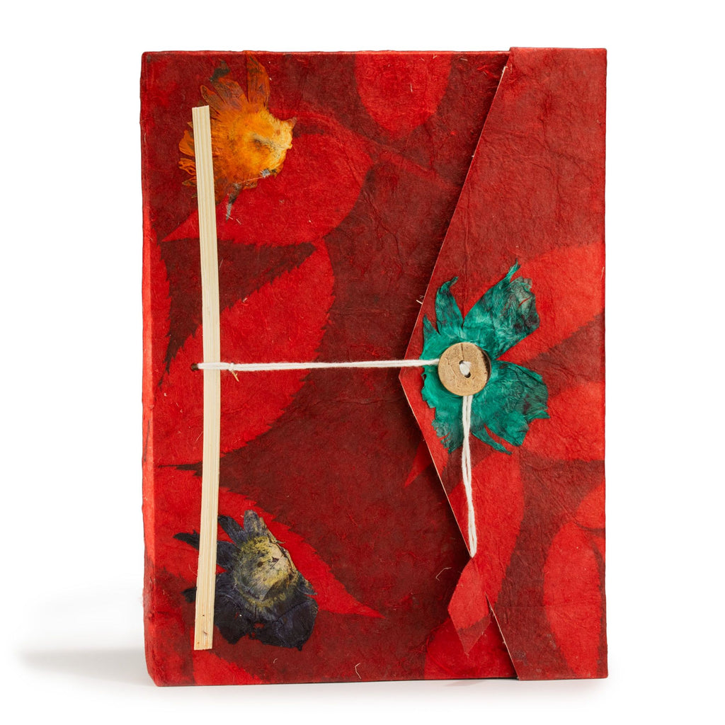 Lokta Bold Floral Notebook – Ruby A5