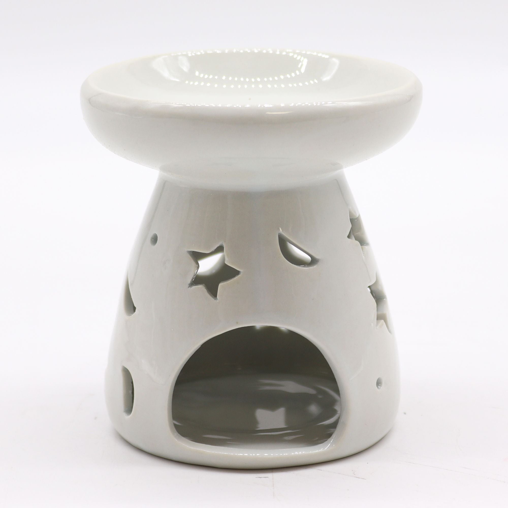 Celestial Glow Ceramic Oil Burner – Moon & Stars
