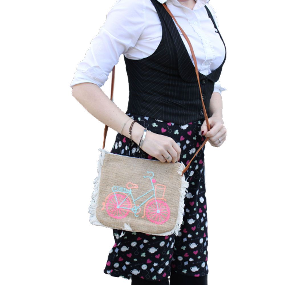 The Breezy Rider: Handmade Jute Satchel