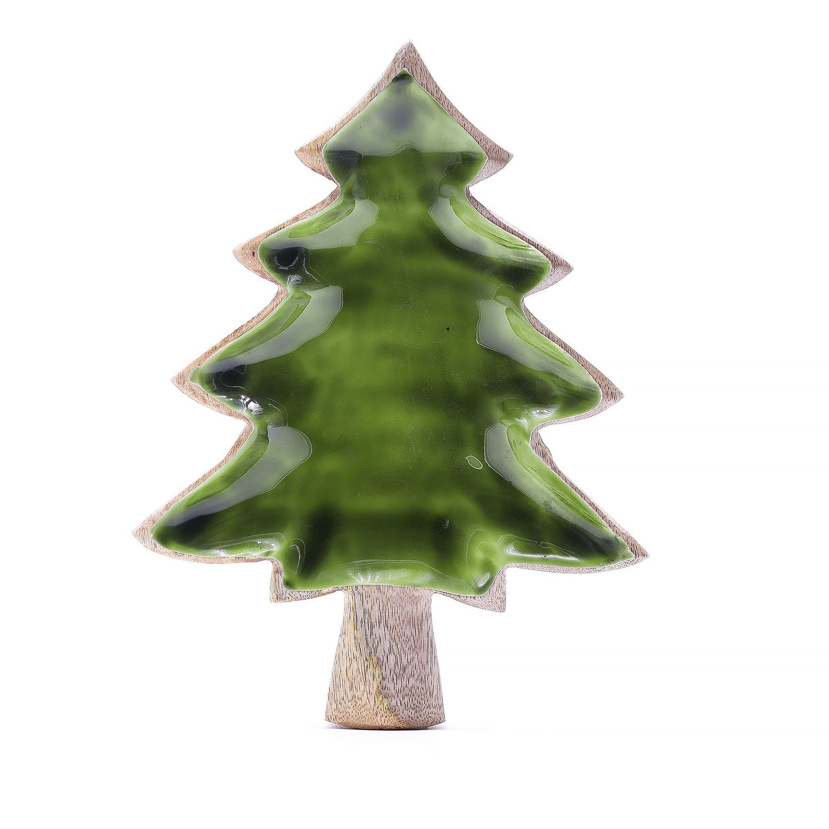 Fir Tree Wood and Enamel Dish