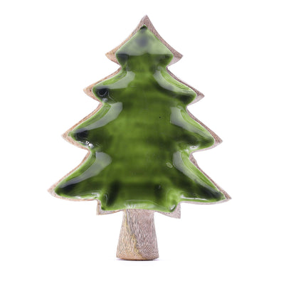 Fir Tree Wood and Enamel Dish