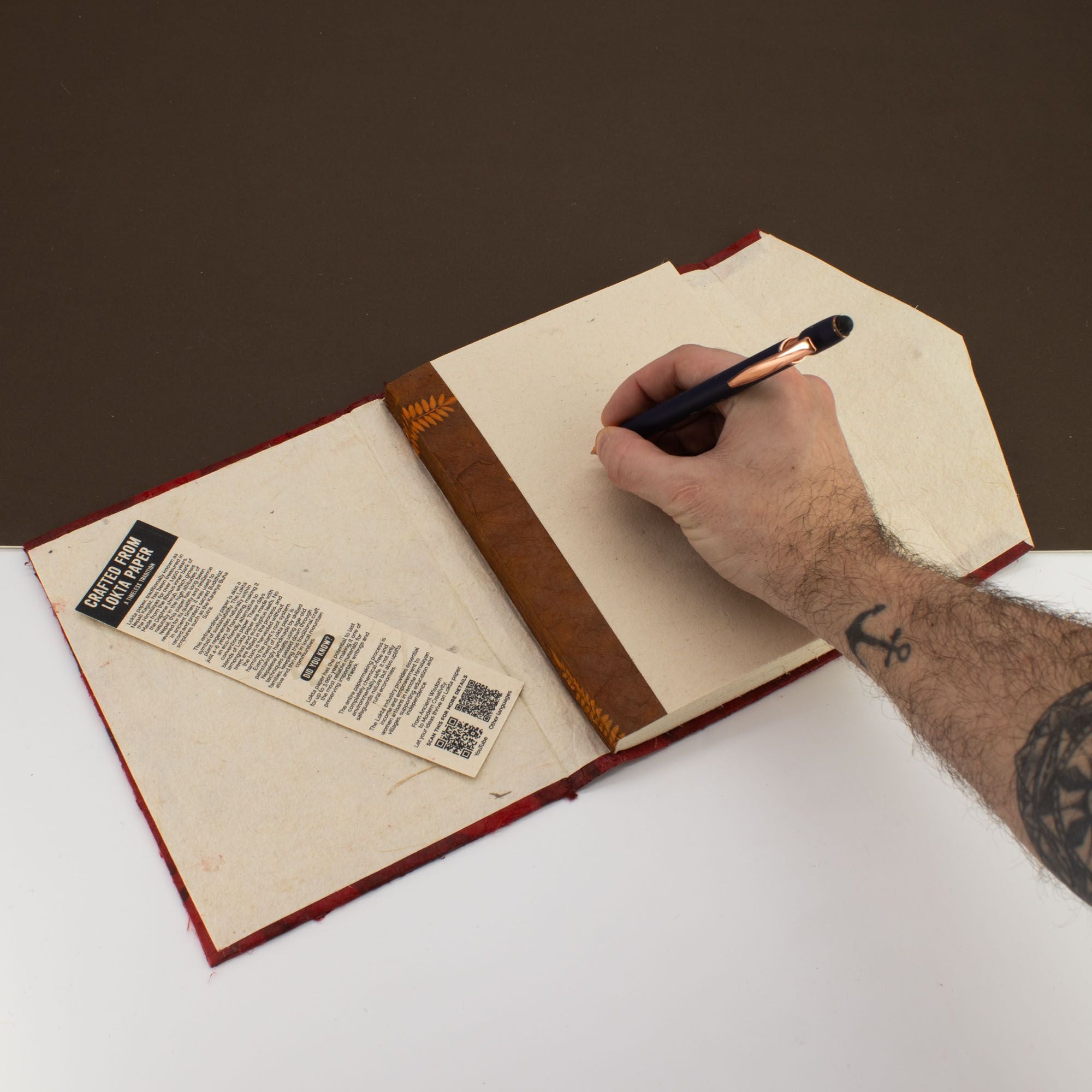 Lokta Bold Floral Notebook – Ruby A5