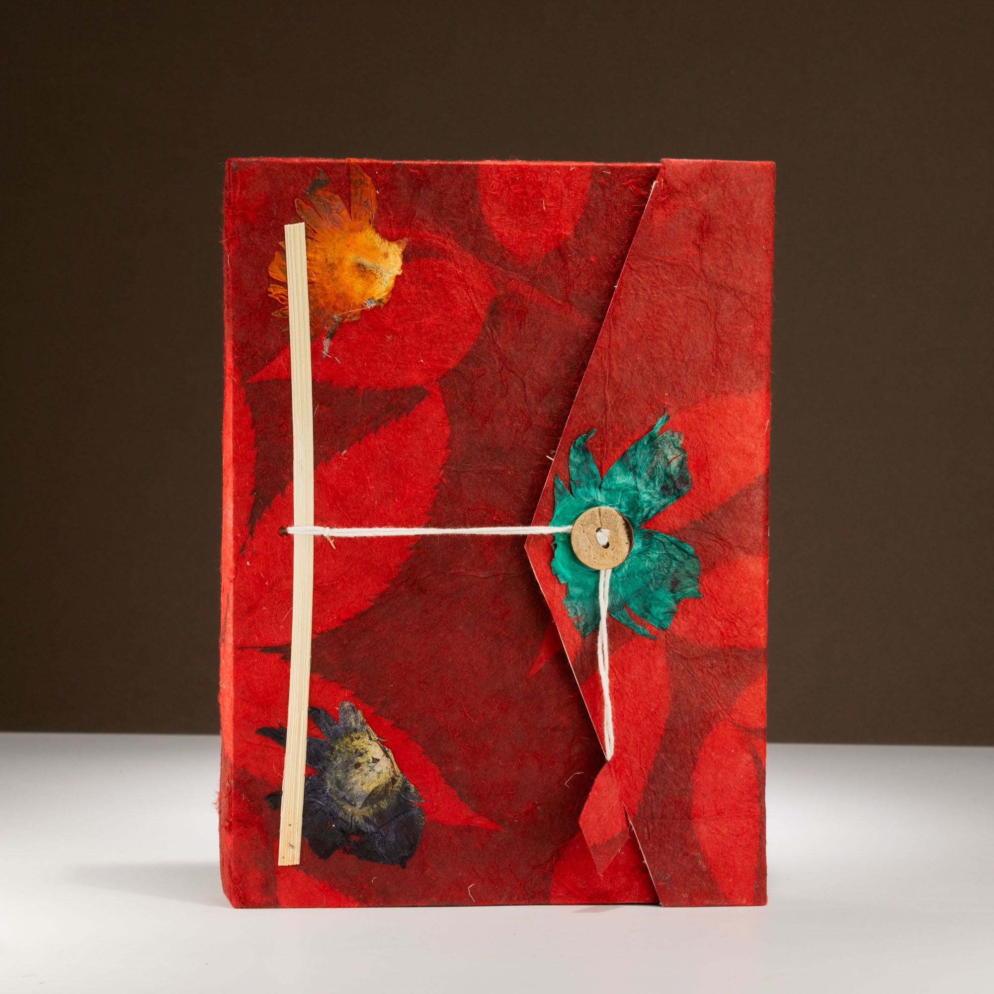 Lokta Bold Floral Notebook – Ruby A5