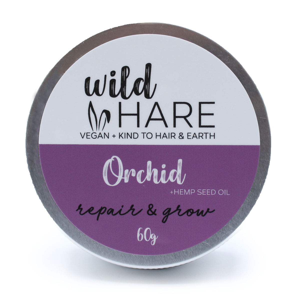 Wild Hare Orchid repair & grow solid shampoo bar container on a white background