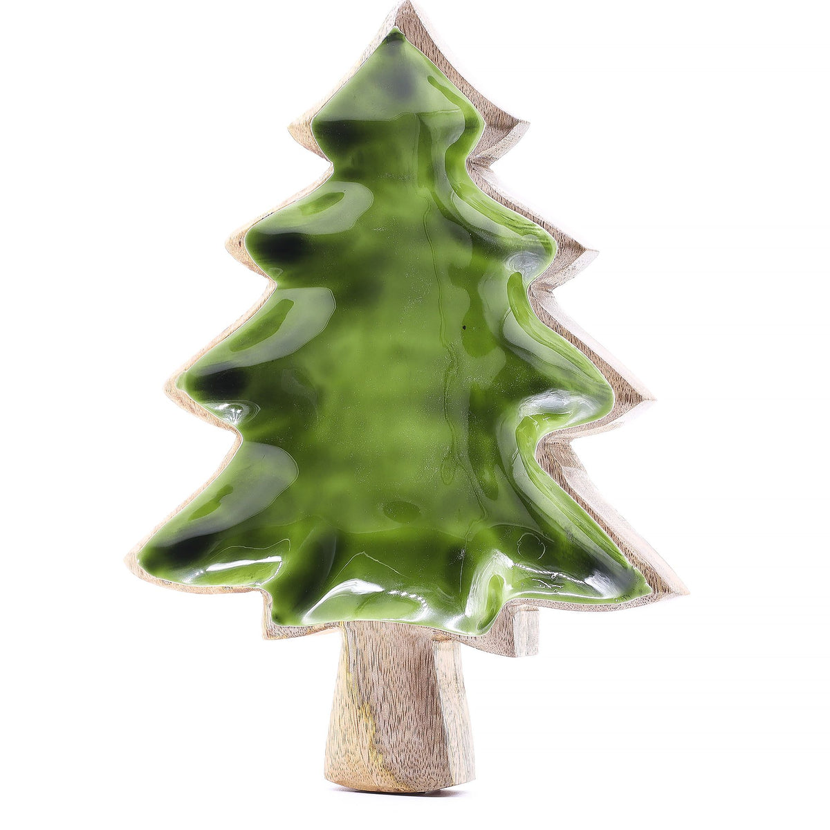 Fir Tree Wood and Enamel Dish
