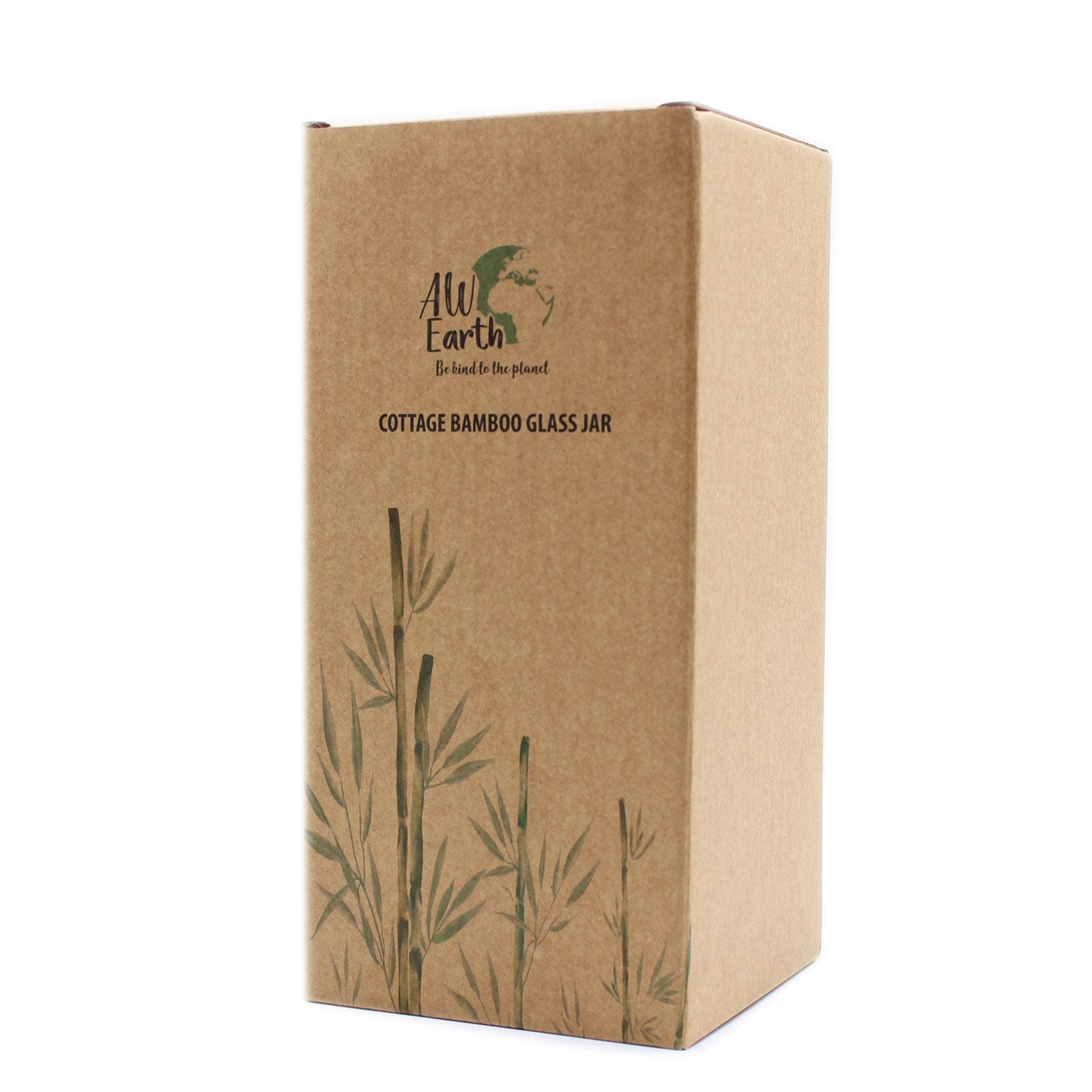 Cottage Bamboo Glass Jar -  Large Capacity 20cm