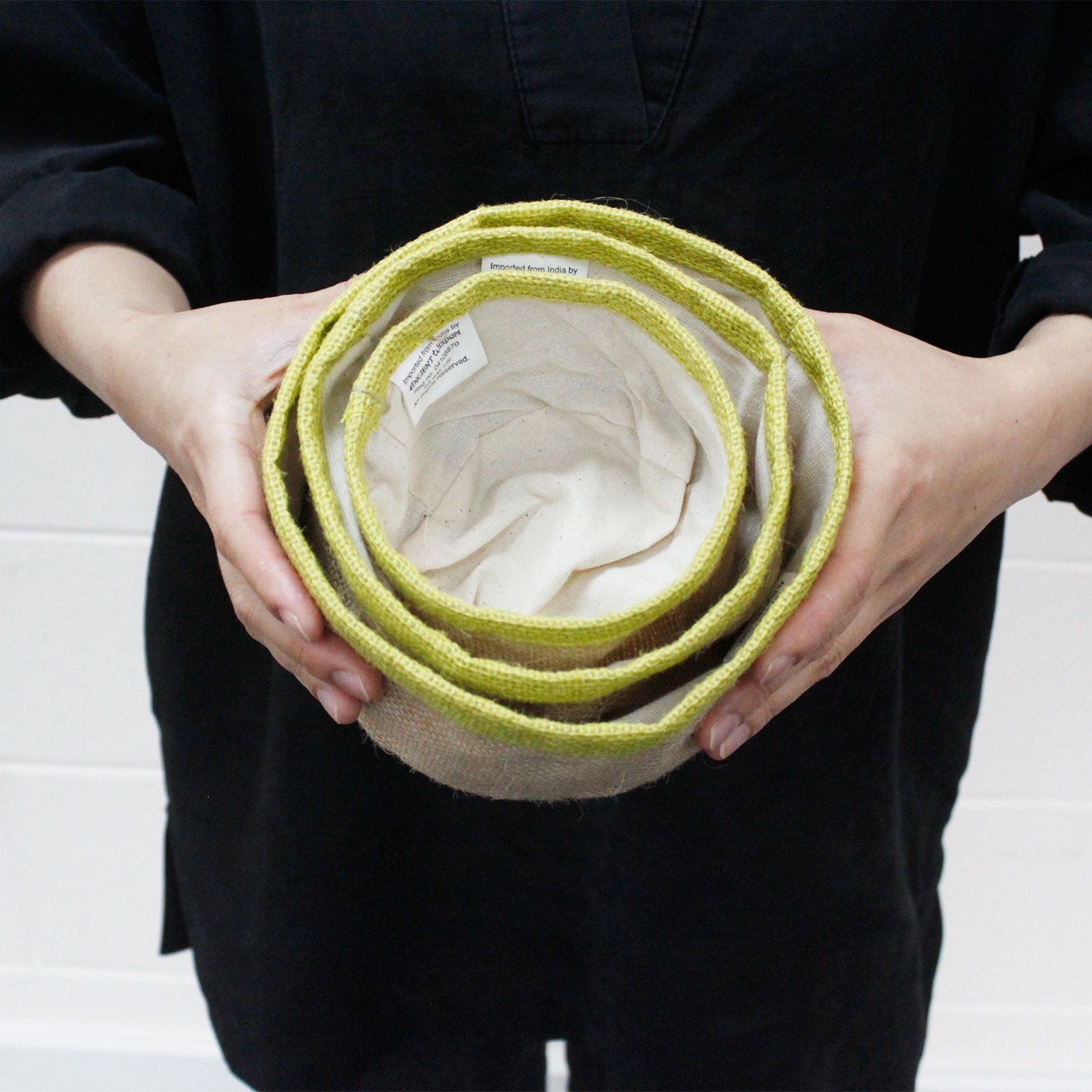 The Tidy Nest: Set of 3 Handwoven Jute Baskets - Clementine