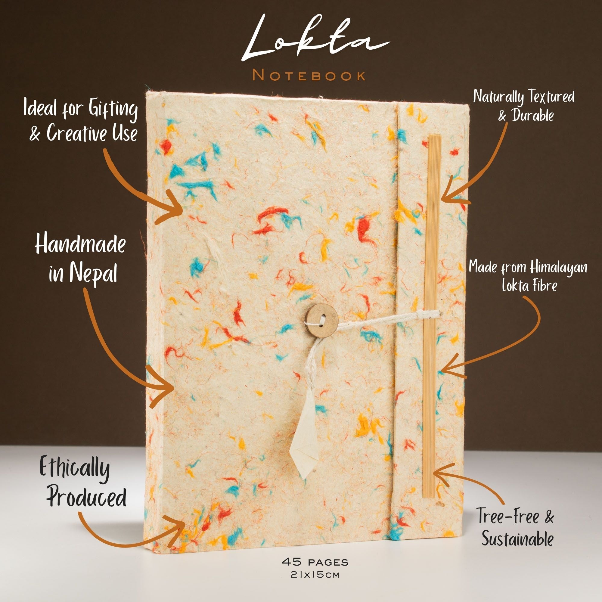 Lokta Mixed Colour Cotton Notebook – A5