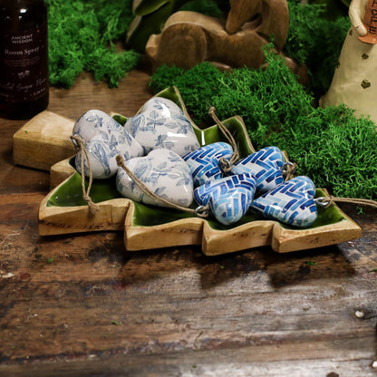 Fir Tree Wood and Enamel Dish