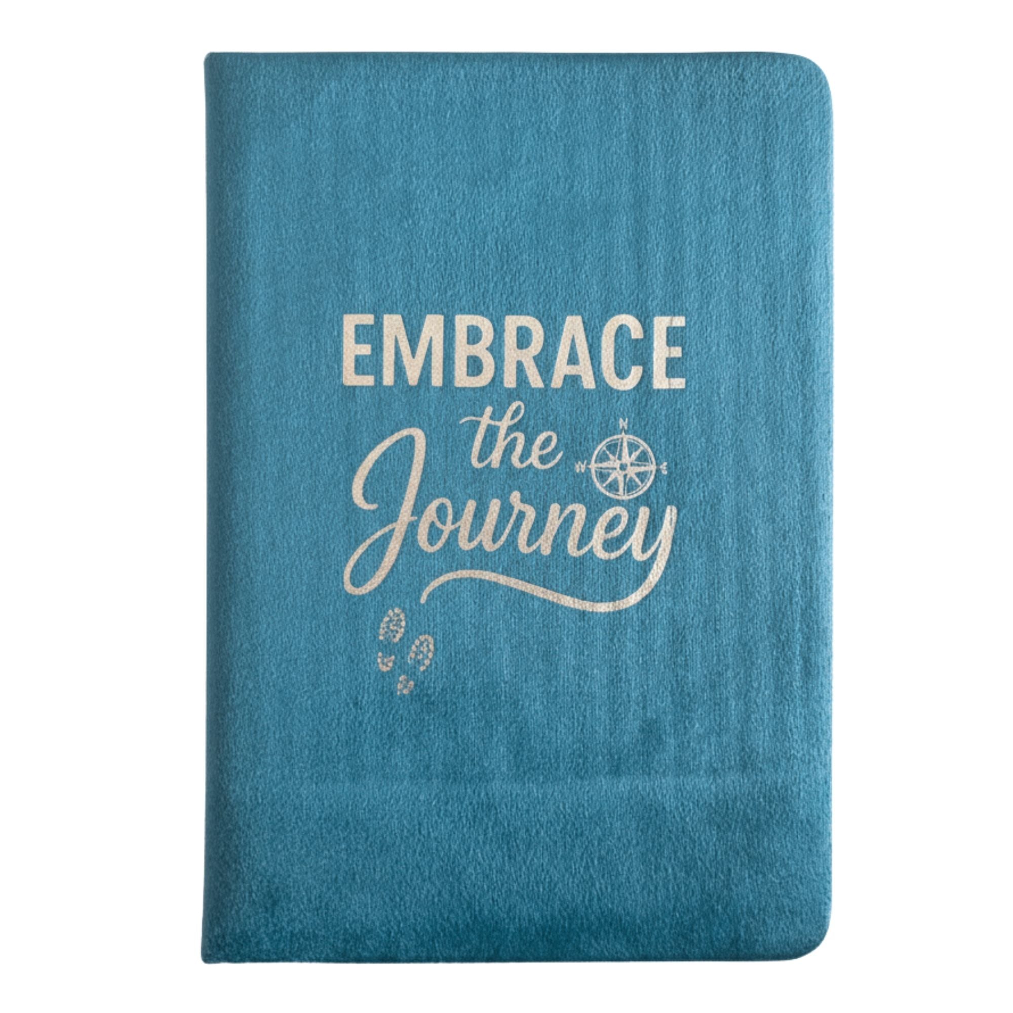 Embrace The Journey - Teal Velvet Notebook