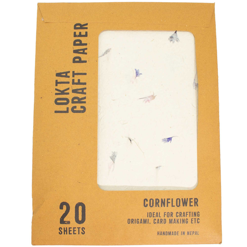 Lokta Craft Paper (20 sheet pack, A4) - Cornflower