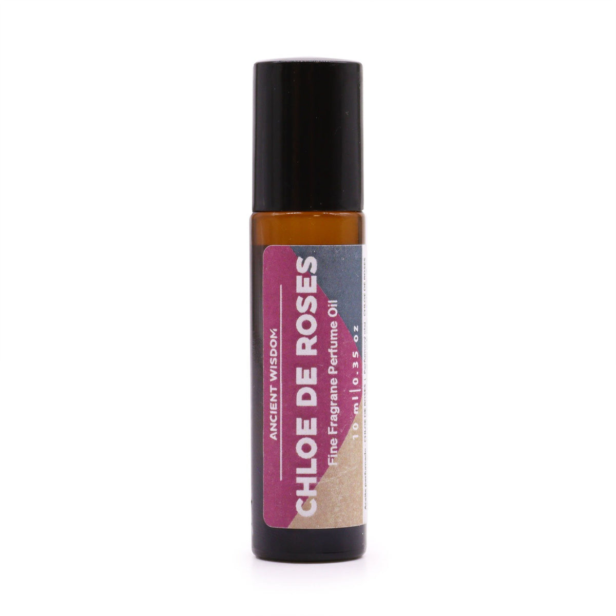 Roll-on perfume bottle labeled 'Chloe de Roses' on a white background