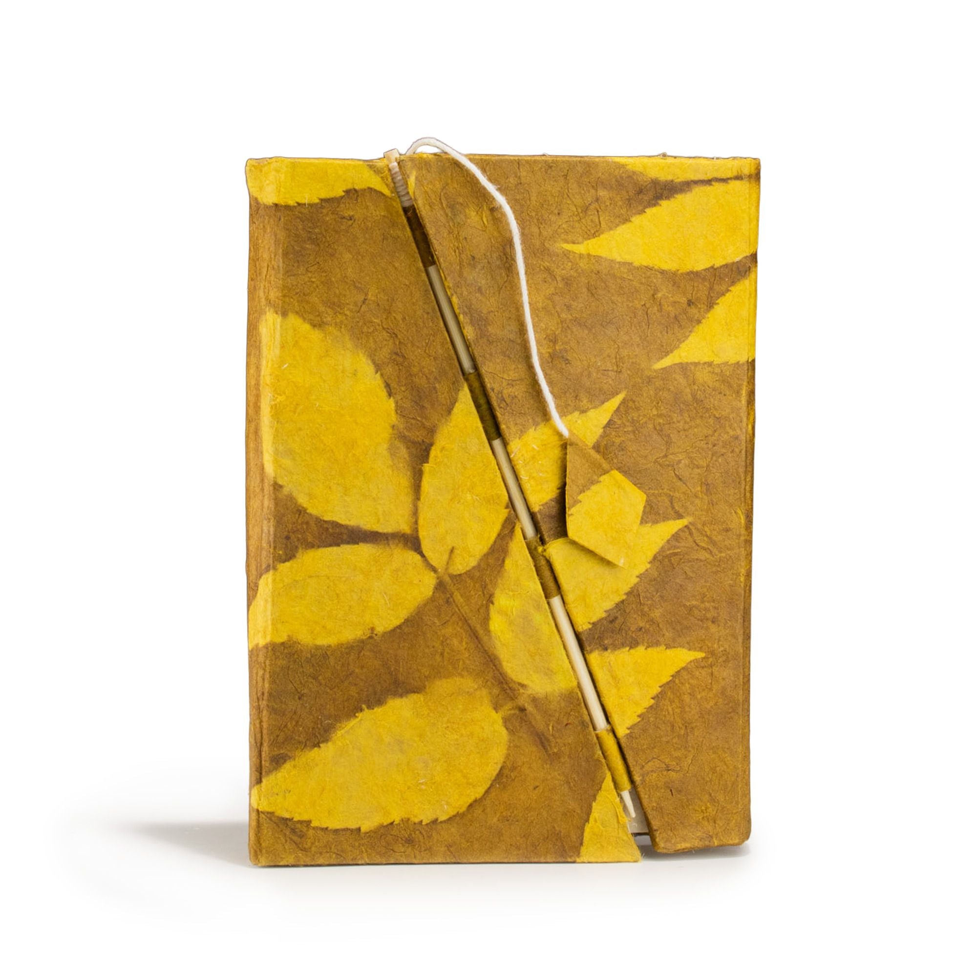 Lokta Bold Mustard Lock Notebook – Pocket (15x12cm)