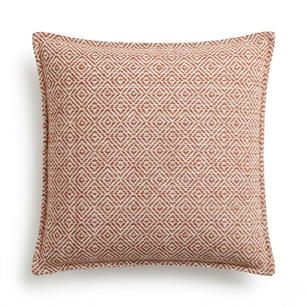 Burgundy Square Cushion Cover pillow with a geometric pattern on a white background