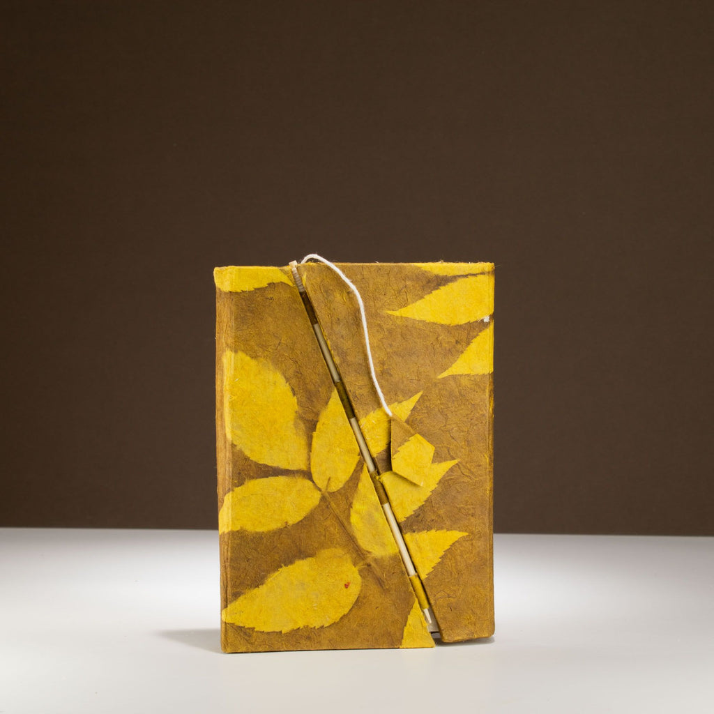Lokta Bold Mustard Lock Notebook – Pocket (15x12cm)