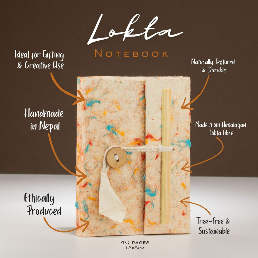 Lokta Mixed Colour Cotton Notebook – Pocket Sized