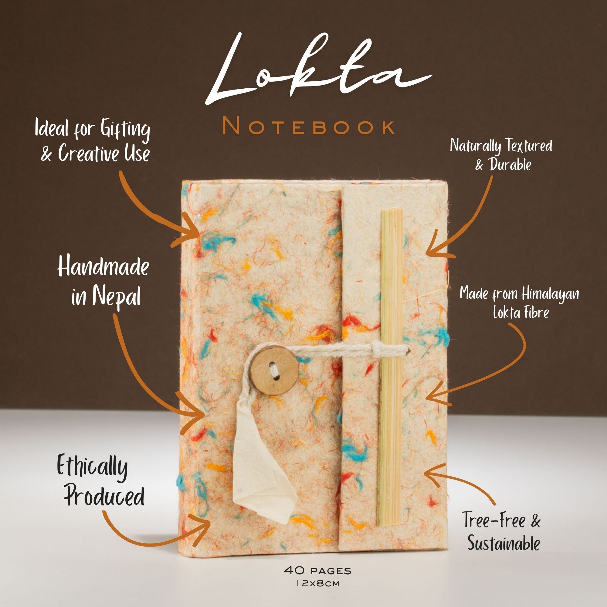 Lokta Mixed Colour Cotton Notebook – Pocket Sized