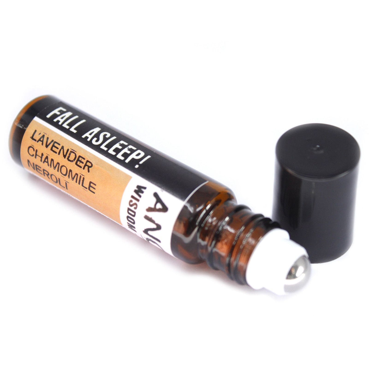 Roll-on bottle with 'Fall Asleep!' label on a white background