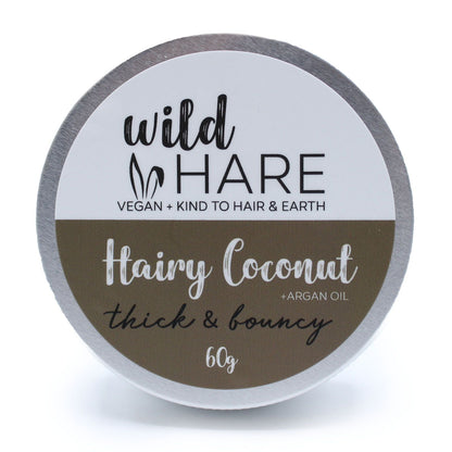 Wild Hare Hairy Coconut hair product container on a white background