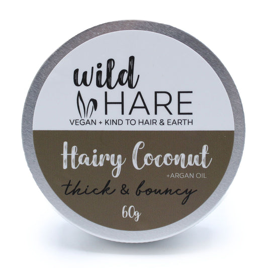 Wild Hare Hairy Coconut hair product container on a white background