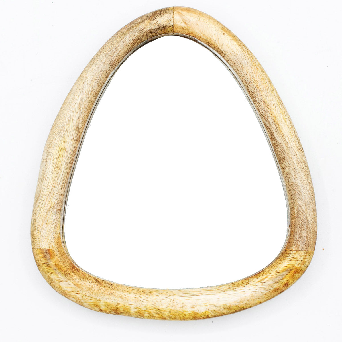 Wooden mirror on a white background