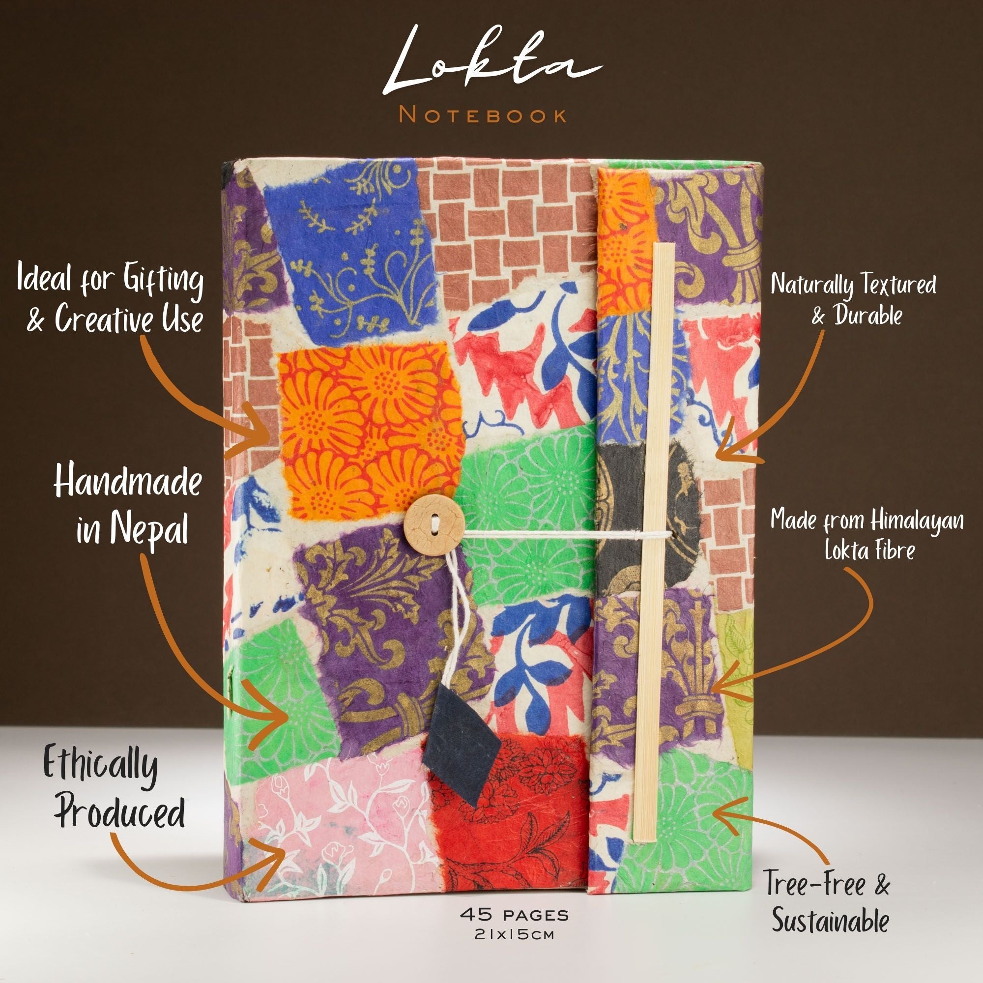 Lokta Patchwork Handmade Paper Notebook – A5