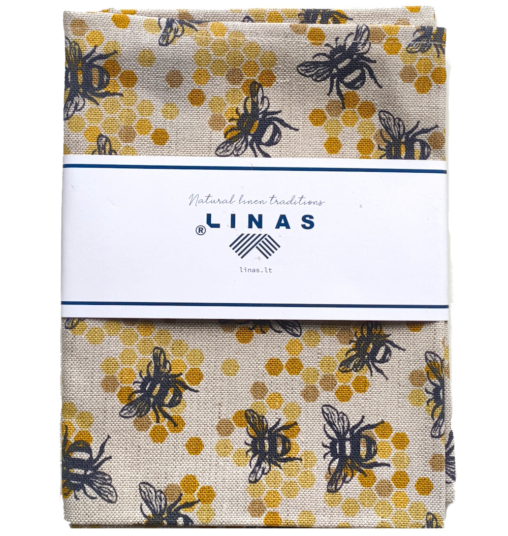 Busy Bees Large Lithuanian Linen Tea Towel