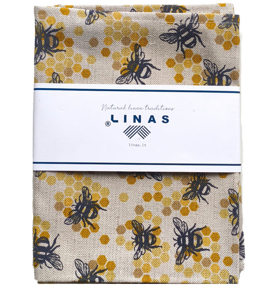 Busy Bees Large Lithuanian Linen Tea Towel