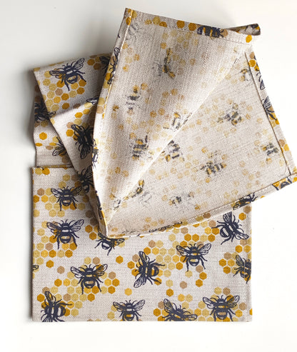 Busy Bees Large Lithuanian Linen Tea Towel