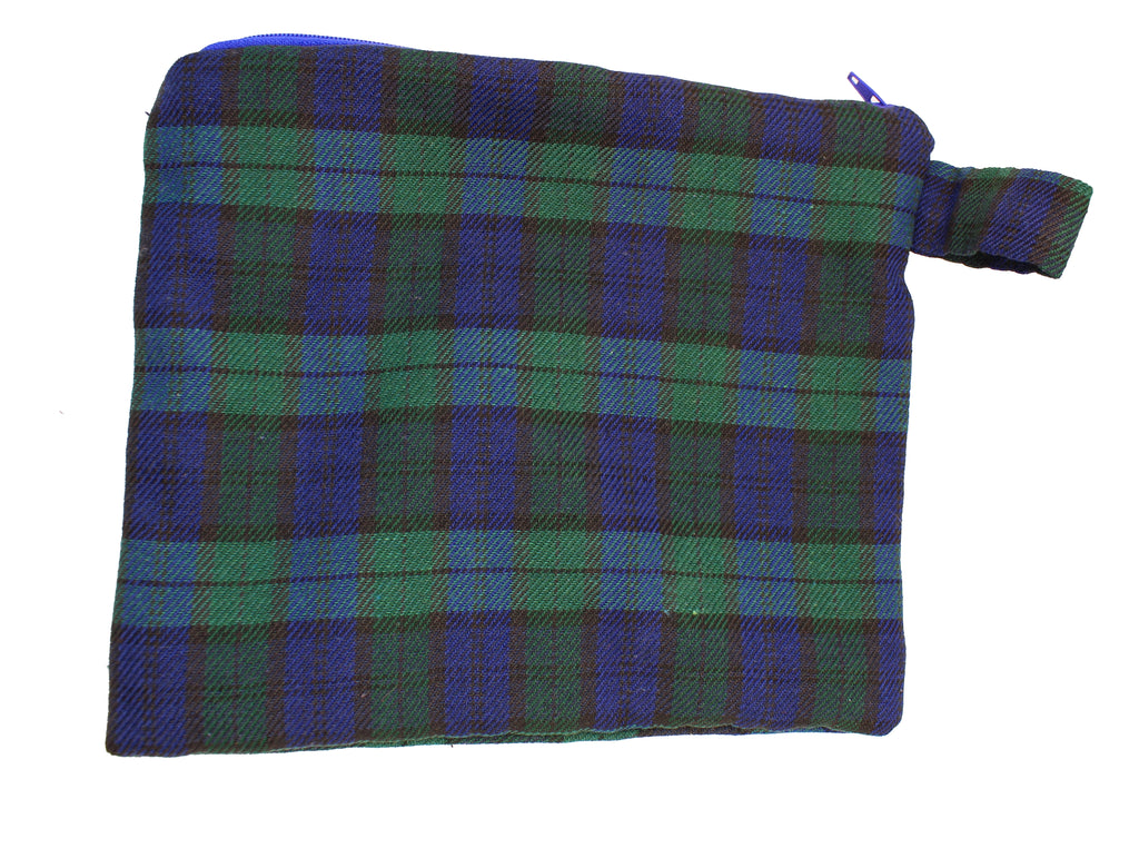 Blue & Green Tartan - Handmade 4 Pouch set