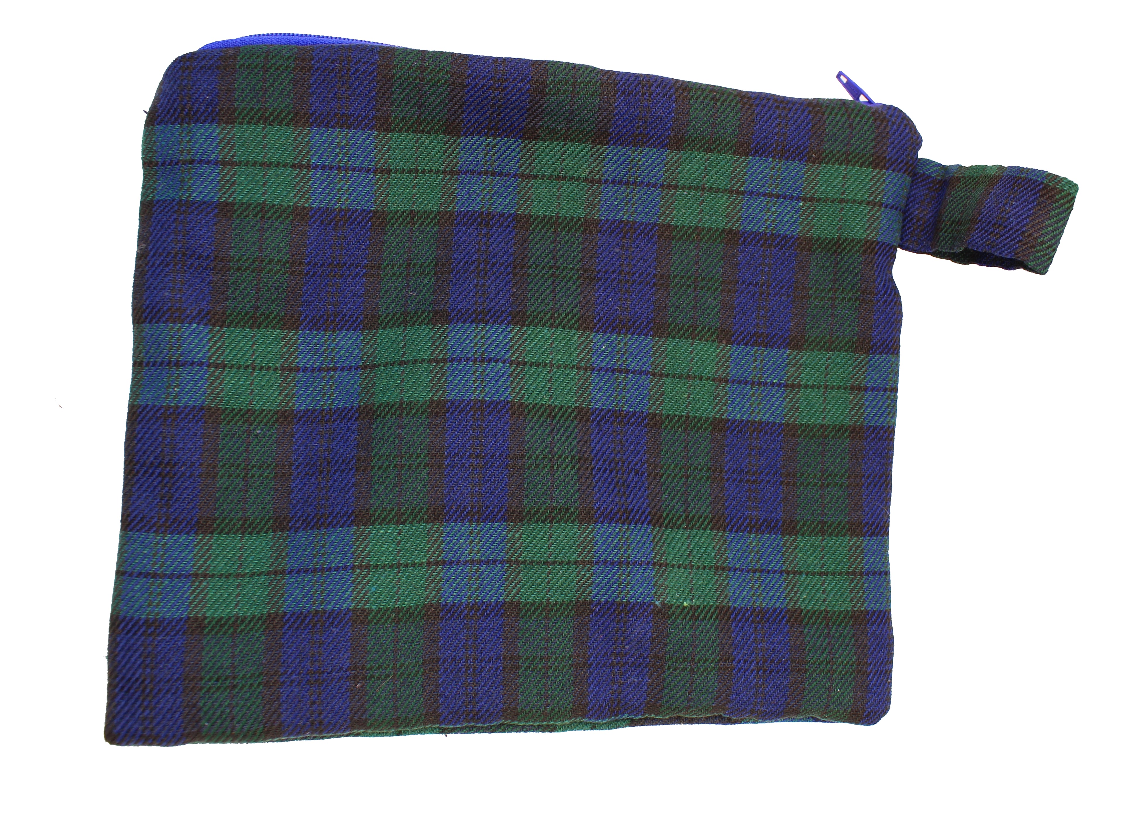 Blue & Green Tartan - Handmade 4 Pouch set